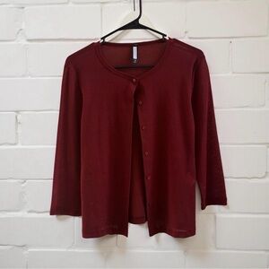 Vintage Forever 21 Mesh Burgundy Cardigan